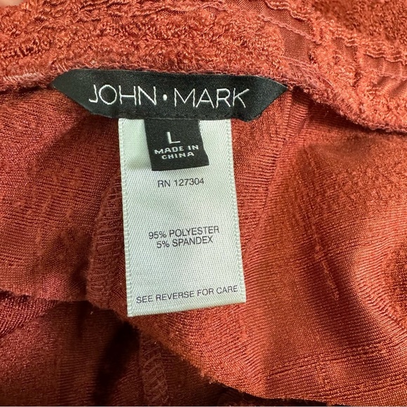 John Mark Dark Spice Textured Wide Leg Pants - Picture 4 of 5